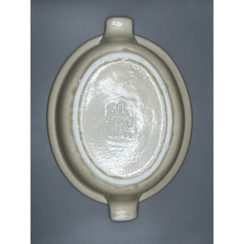 Vtg Pfaltzgraff Village Pattern Oval Handled Serving Dish 10